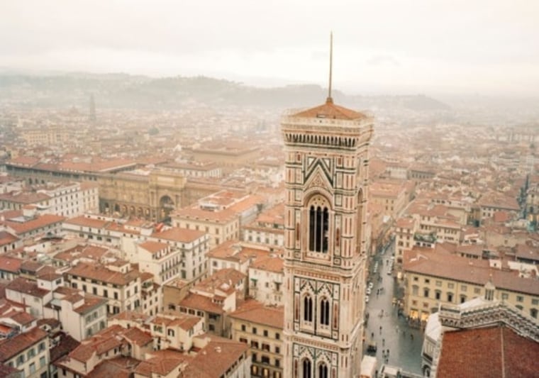Florence, Italy is known for the Basilica di Santa Maria del Fiore, Ponte Vecchio, Piazza della Signoria.